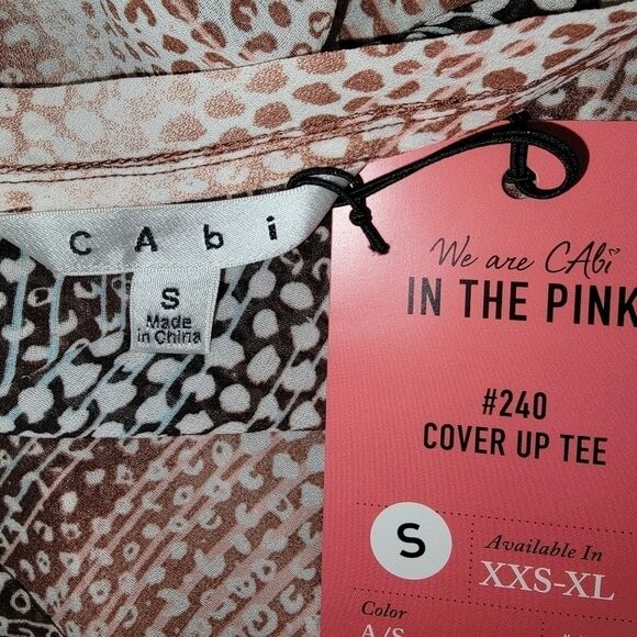 Cabi Nwt #240 Cover up tee shirt top semi sheer size small - Picture 5 of 6